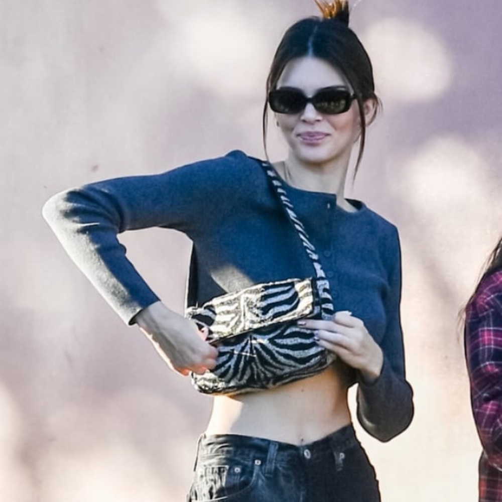 Staud Tommy Beaded Bag Zebra